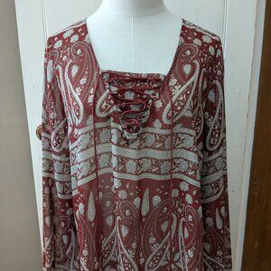 Blu Pepper Bohemian Blouse Size Large